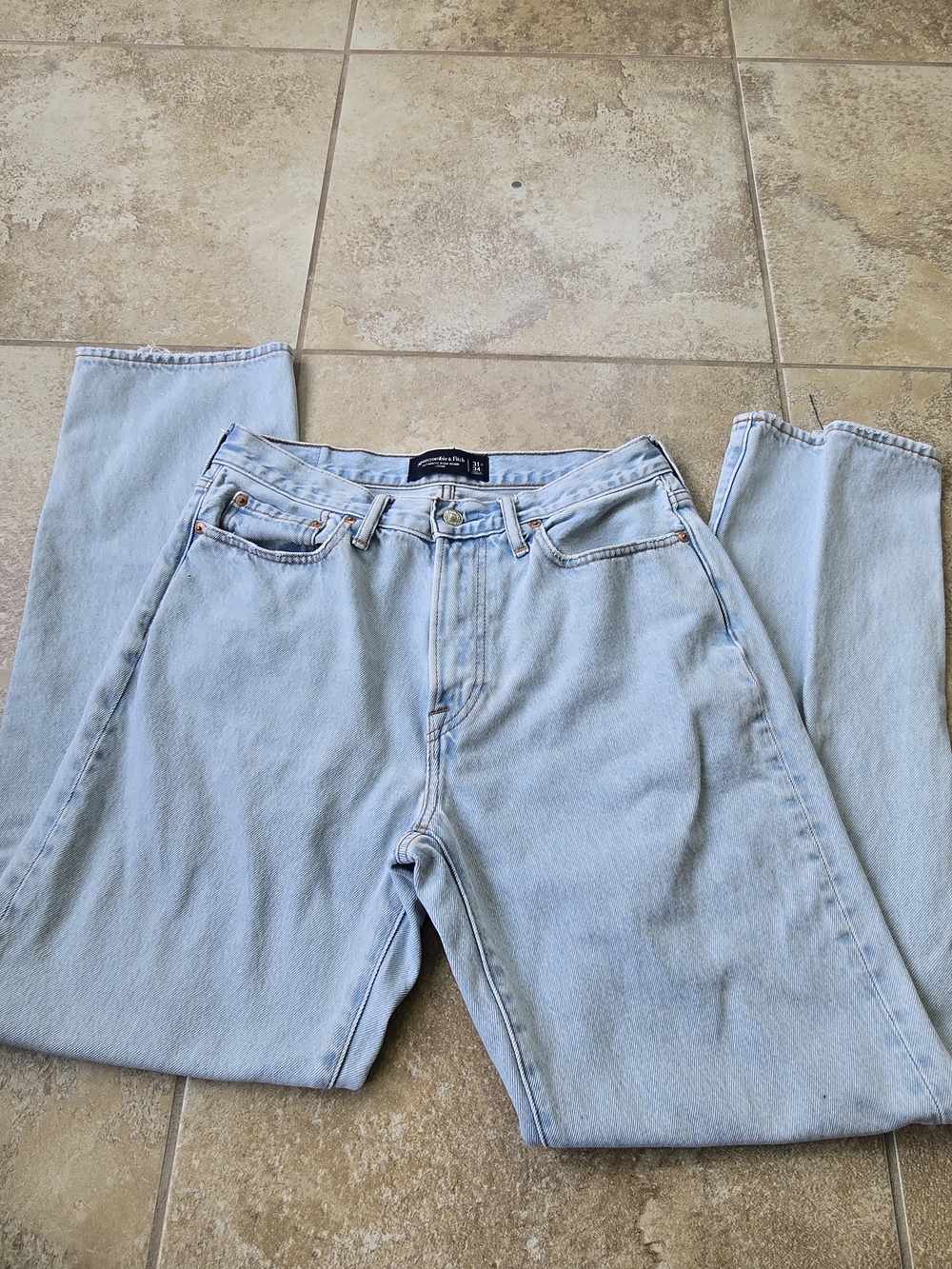 Abercrombie & Fitch Light Blue Straight Leg Jeans